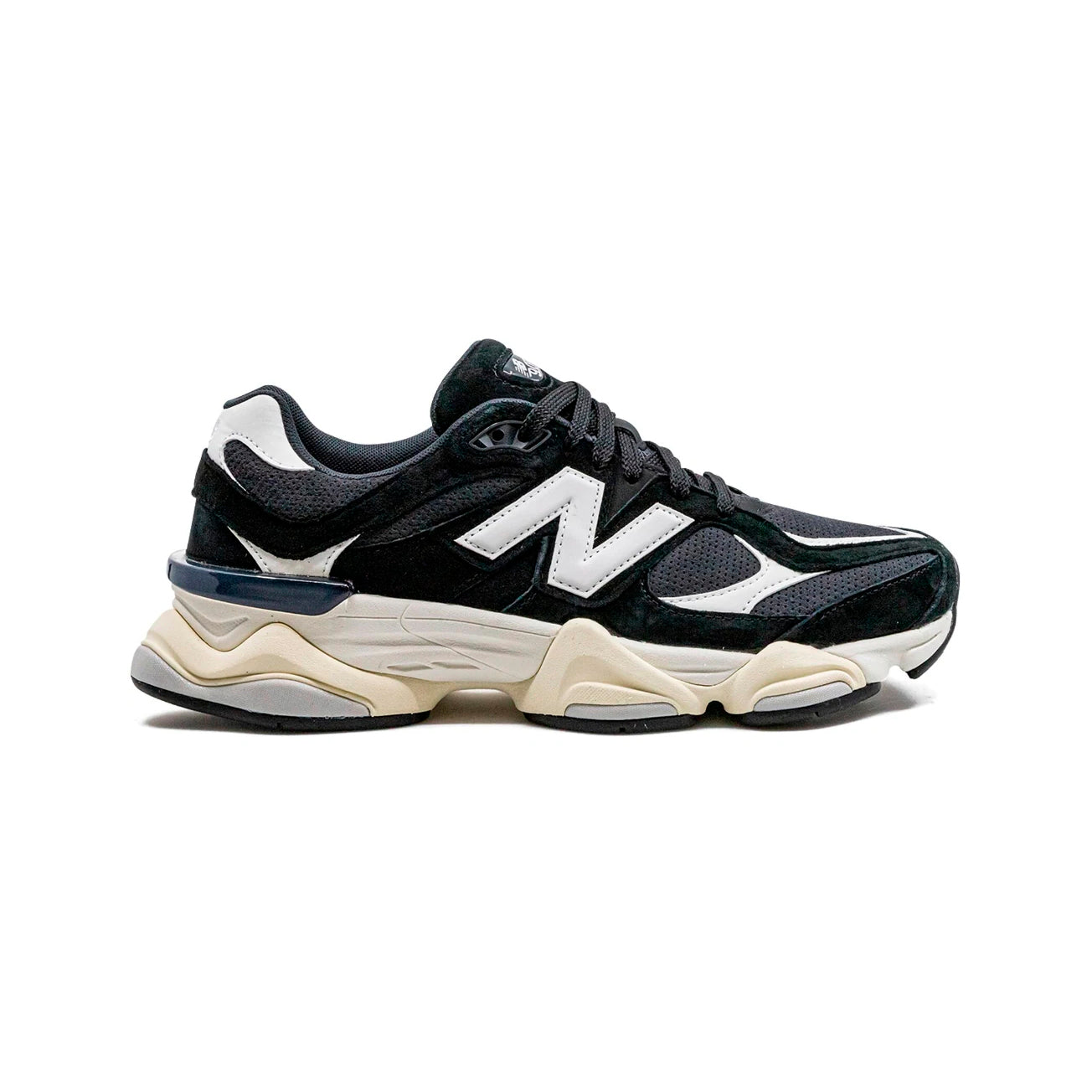 New Balance 9060 Scarpe Uomo Nero e Bianco in Pelle Scamosciata Retro
